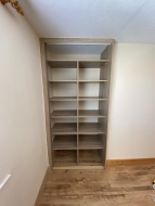 Small bardolino oak shelved wardrobe, fitted in Whitby